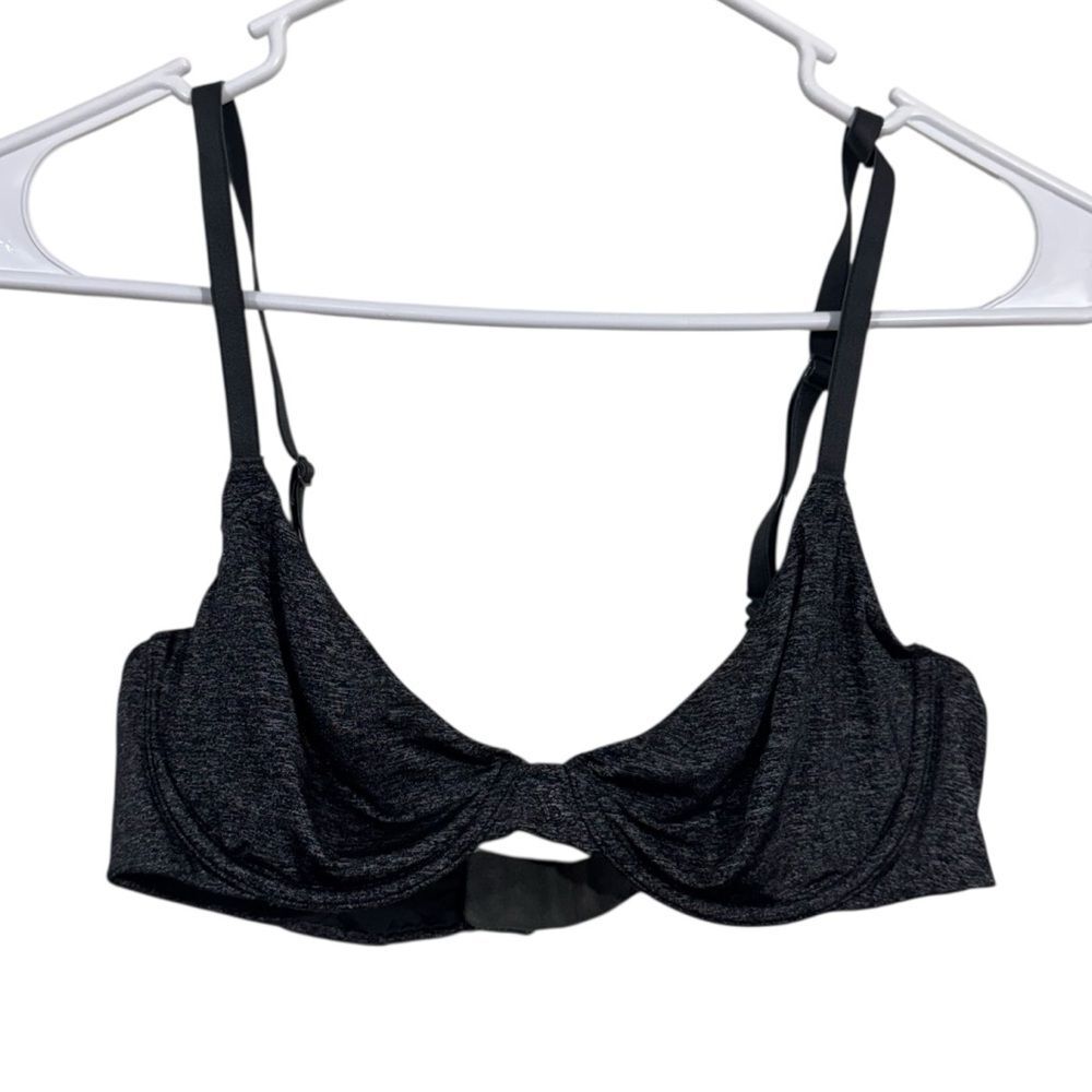 Victoria's Secret Charcoal Grey 34B Unlined Semi-Demi Buste Scoop Neck Bra